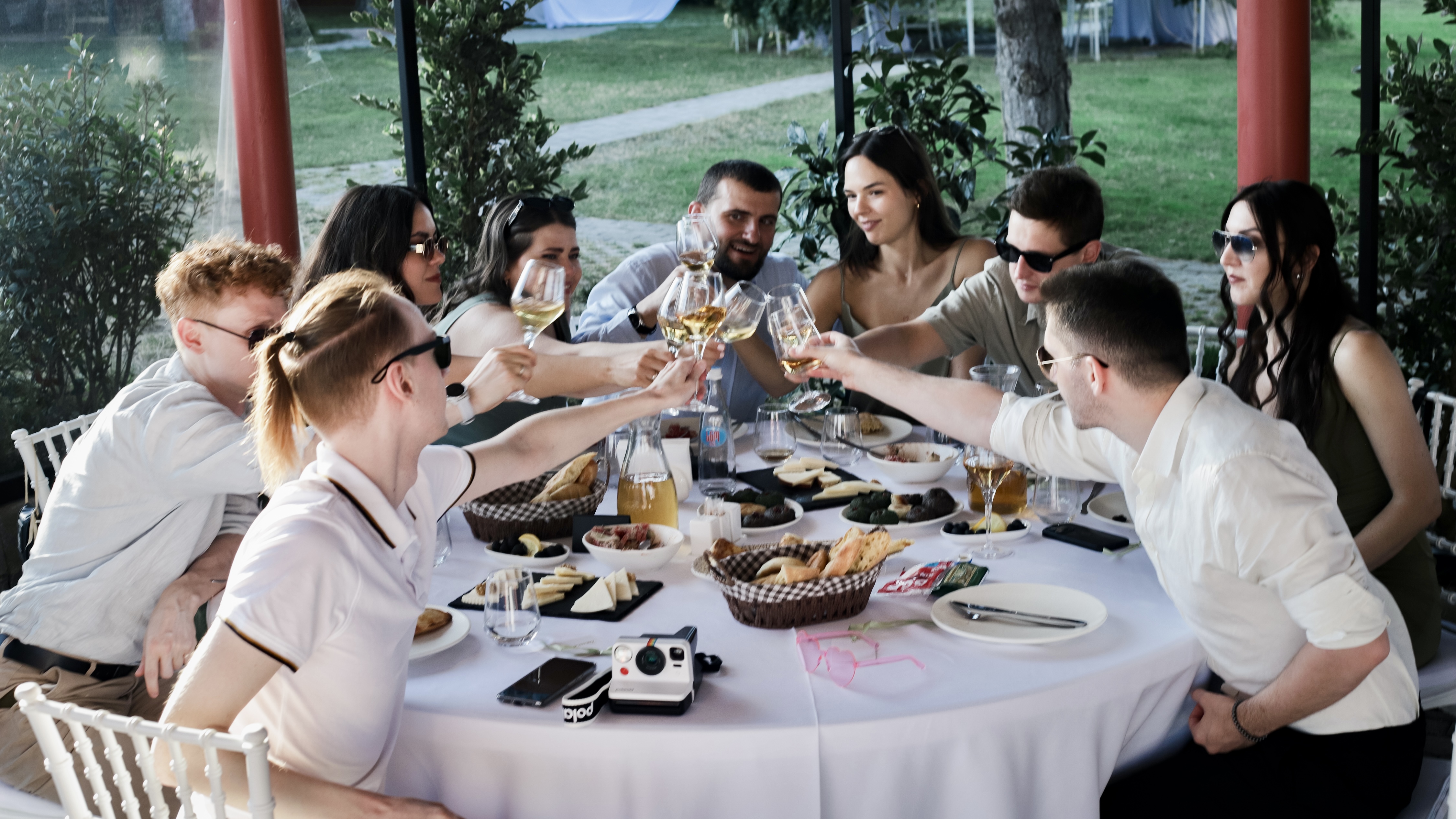 Friends dining outdoor