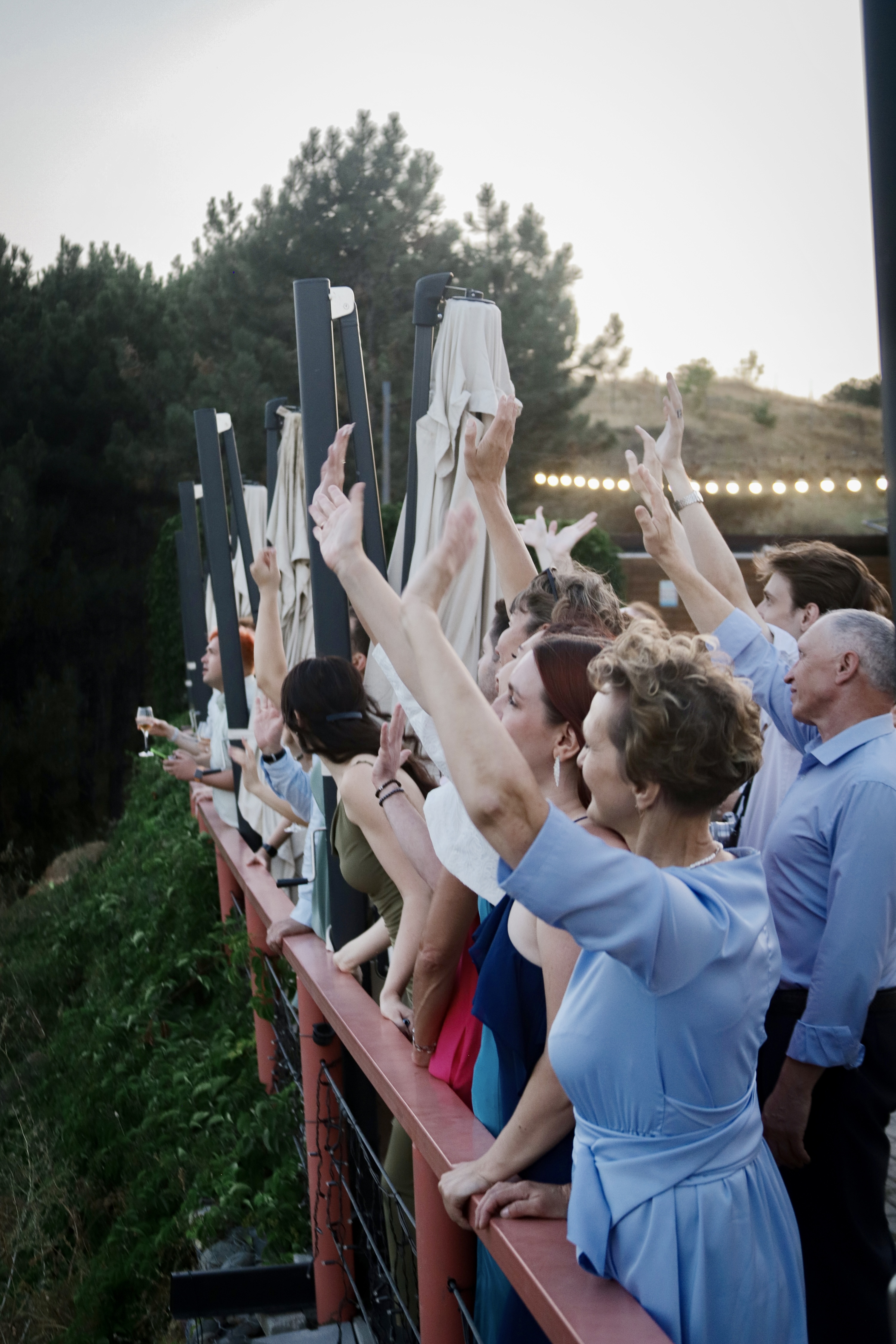 Outdoor party crowd