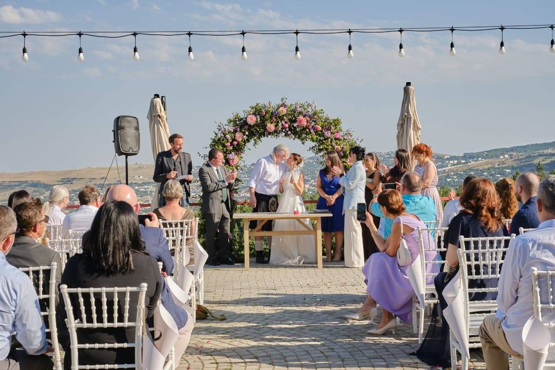 Wedding ceremony setup at Lost Hut, Georgia